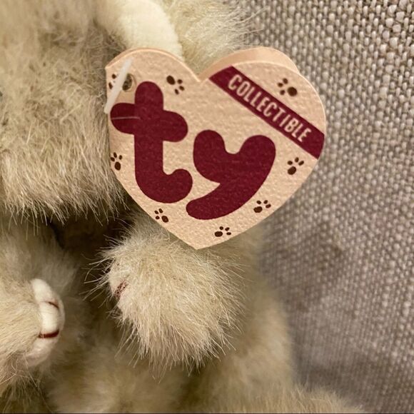 Ty Attic Treasures Collection Bear Dickens Jointed Tan Plush Stuffed Animal 8” - Picture 8 of 16